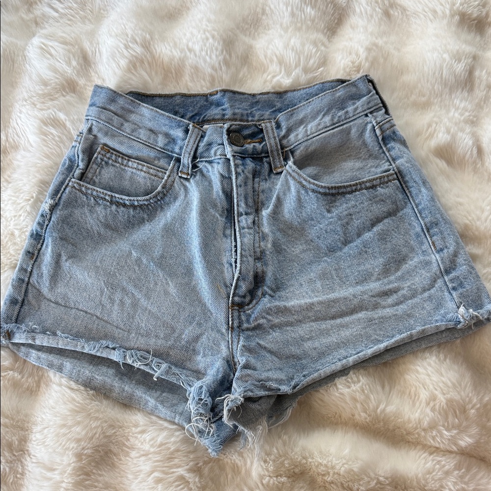 J. Galt High-Rise Light Blue Denim Shorts Medium